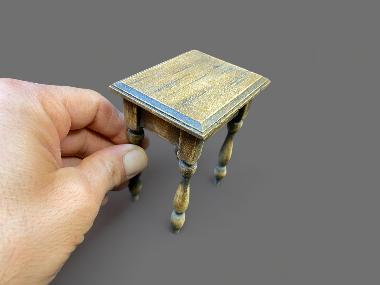 Wooden table.