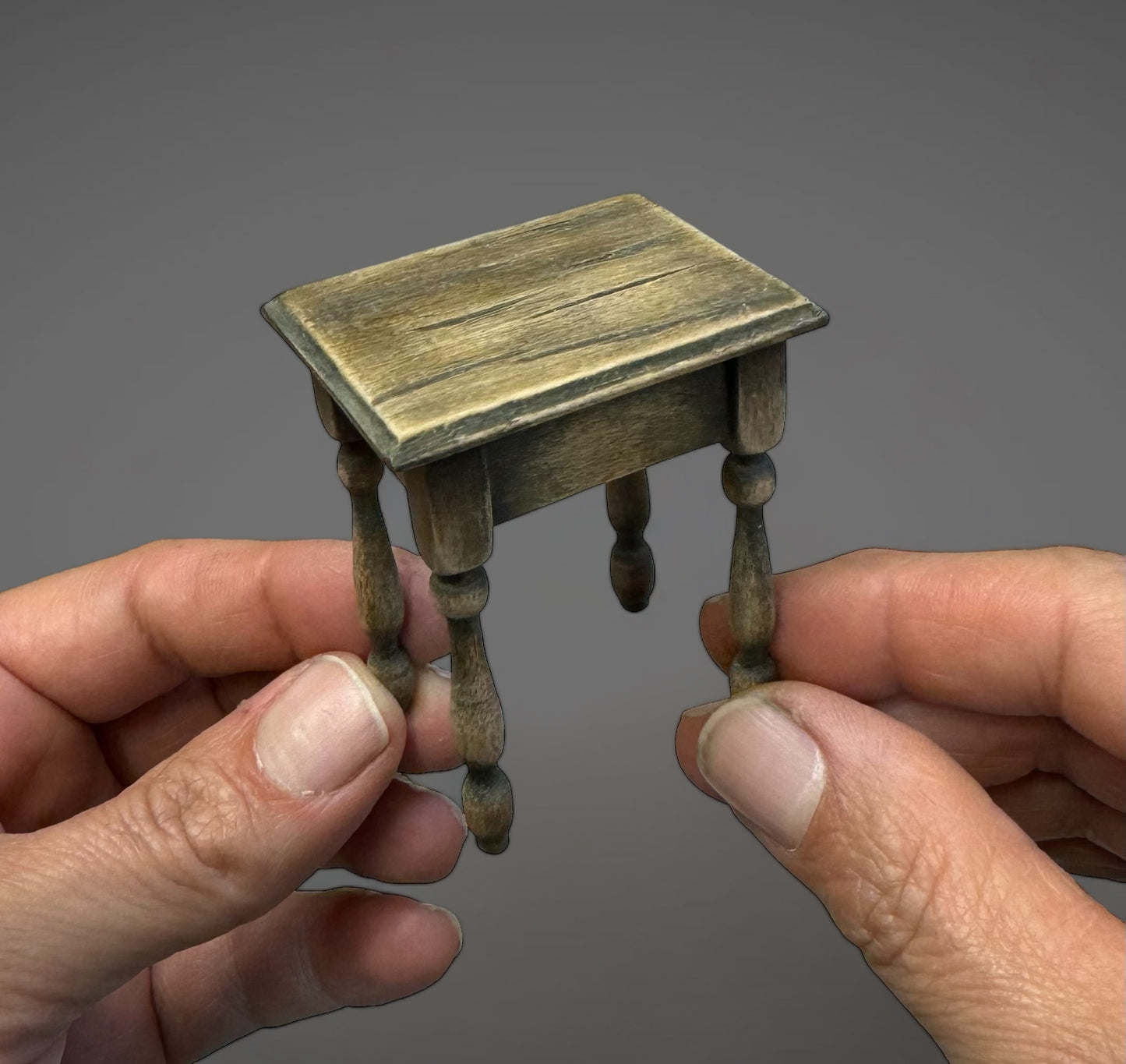 Wooden table.