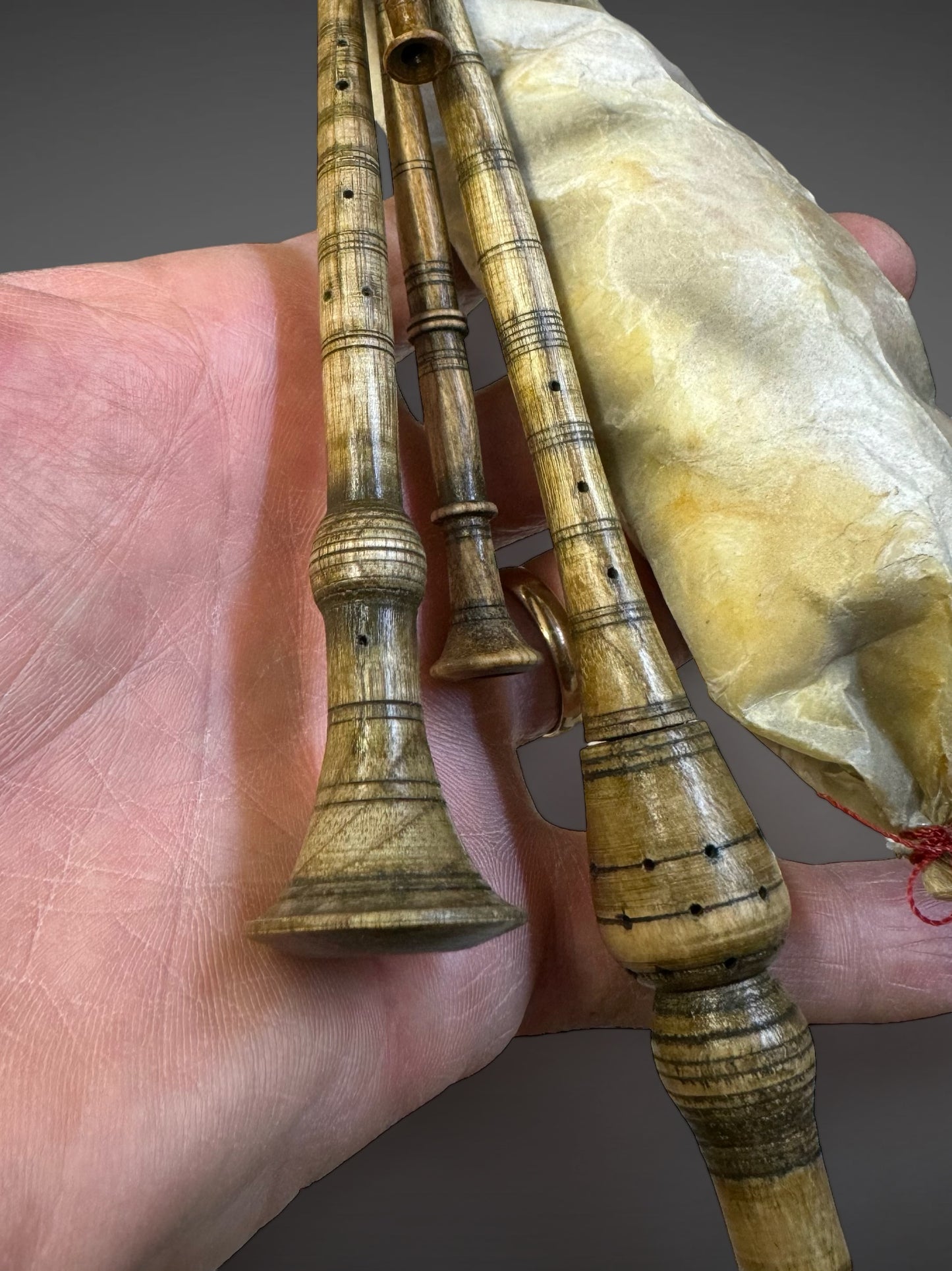 Zampogna in Legno d' Ulivo per presepe Napoletano