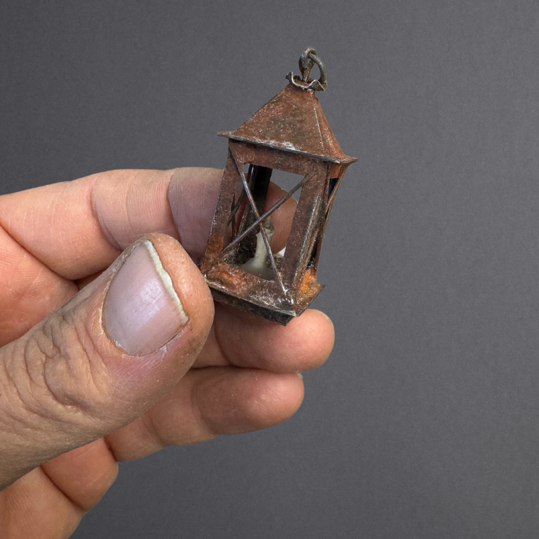 Lanterna artigianale in metallo per presepe napoletano – pastori 13 cm