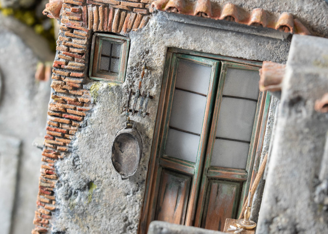Presepe fatto a mano, un Antico Borgo.
