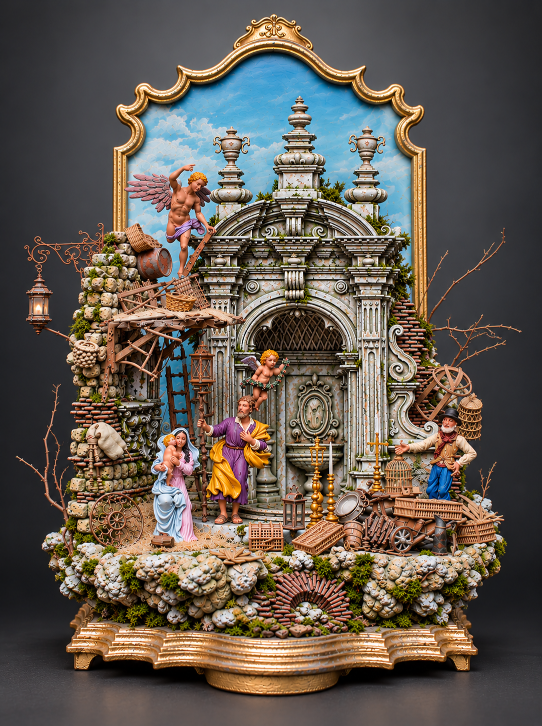 La Magia dell’Evento, presepe napoletano artigianale di Salvatore Anastasio, vista completa